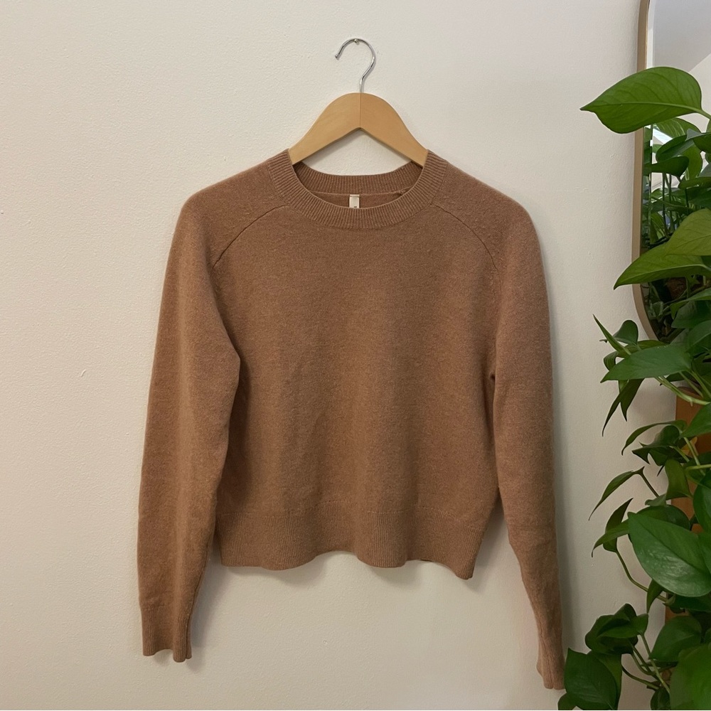 Aritzia Babaton The Group Luxe Camel Cashmere Sweater